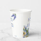 Elegant Floral White Lilies Blue 'Happy Easter' Papieren Bekers (Rechts)