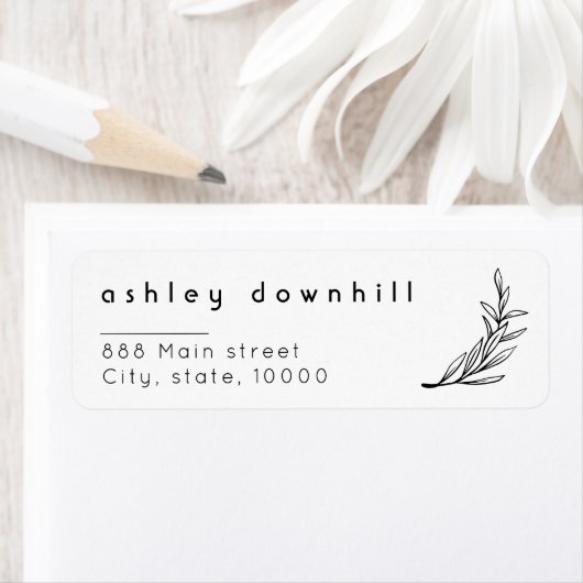 Elegant floral white return adder label (Insitu)