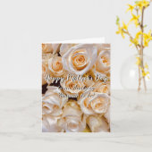 Elegant Floral White Roses Moeder om zwanger te zi Kaart (Gele Bloem)
