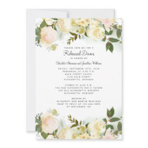 Elegant Floral White Wedding Chic Rehearsal Dinner