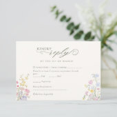 Elegant Floral Wildflower Calligraphy QR Code RSVP Kaartje (Staand voorkant)