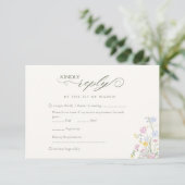 Elegant Floral Wildflower Calligraphy RSVP Kaartje (Staand voorkant)