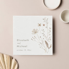 Elegant Floral Wildflower Trouwpapier Servet