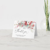 Elegant Floral Winter Baby shower Dank u kaart (Voorkant)