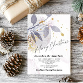 Elegant Floral Winter Christmas Party Kaart