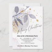 Elegant Floral Winter Christmas Party Kaart (Voorkant)