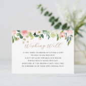 Elegant Floral Wishing Well Informatiekaartje (Staand voorkant)