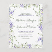 Elegant Floral Wisteria Lijst Wedding Uitnodiging Briefkaart (Voorkant)