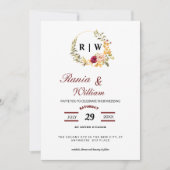 Elegant floral with Calligraphic text Invitation Kaart (Voorkant)