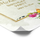 Elegant Floral Women's Birthday Welcome Poster (Hoek)