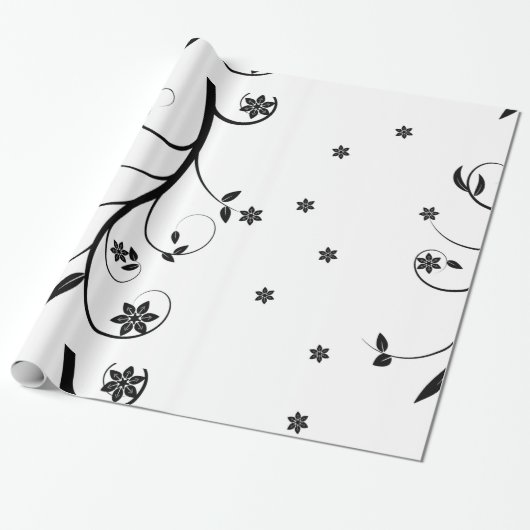 Elegant Floral wrapping Paper Cadeaupapier (Uitgerold)