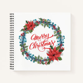 Elegant Floral Wreater Kerstmis | Laptop Notitieboek
