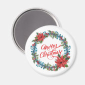 Elegant Floral Wreater Kerstmis | Magneet (Voorkant / Achterkant)