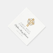 Elegant Floral Wreath Cross Girl Eerste Communie Servet (Hoek)