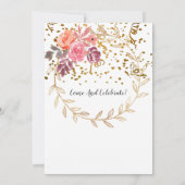 Elegant Floral Wreath Glitter 10th Wedding Kaart (Achterkant)