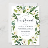 Elegant Floral Wreath Invitation Vow Renewal Magnetische Uitnodiging (Voorkant)