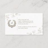 Elegant Floral Wreath Luxury Sophisticated Photo Visitekaartje (Achterkant)