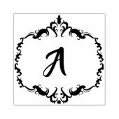 Elegant Floral Wreath Monogram Rubberstempel (Afrduk)