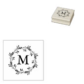 Elegant Floral Wreath Monogram Rubberstempel (Gestempeld)