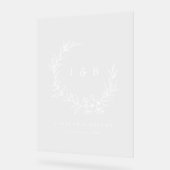 Elegant Floral Wreath Monogram Wedding Acryl Bord (Hoek)