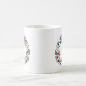 Elegant Floral Wreath Monogrammed Coffee Mok (Center)