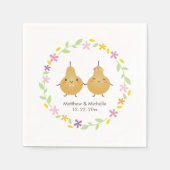 Elegant Floral Wreath Perfect Pear Cute Wedding Servet (Voorkant)