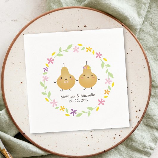 Elegant Floral Wreath Perfect Pear Cute Wedding Servet