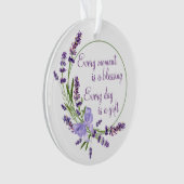 Elegant Floral Wreath Purple Flowers & Blessing Ornament (voorkant)