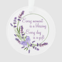 Elegant Floral Wreath Purple Flowers & Blessing