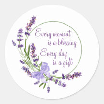 Elegant Floral Wreath Purple Flowers & Blessing