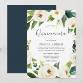 Elegant Floral Wreath Quinceanera Party Invite Kaart (Voorkant / Achterkant)