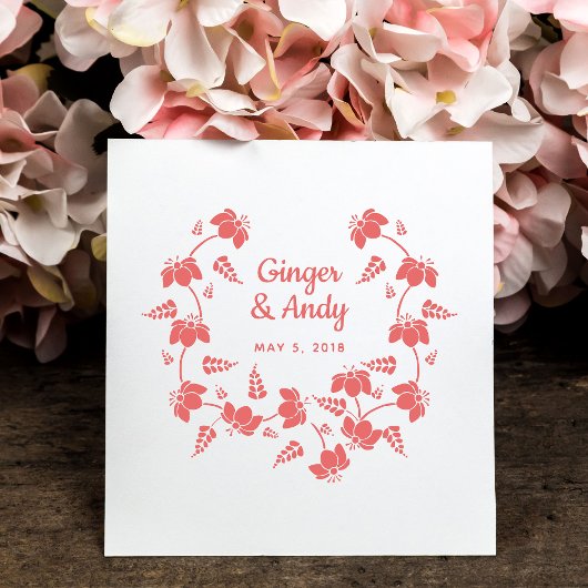 Elegant Floral Wreath Rubberstempel