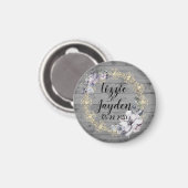 Elegant Floral Wreath Rustic Wedding Magneet (Voorkant / Achterkant)