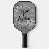 Elegant Floral Wreath Rustic Wedding Pickleball Paddle (Voorkant)