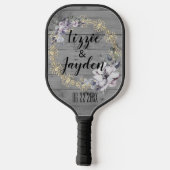 Elegant Floral Wreath Rustic Wedding Pickleball Paddle (Achterkant)