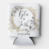 Elegant Floral Wreath Wedding Blikjeskoeler (Voorkant)