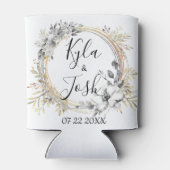 Elegant Floral Wreath Wedding Blikjeskoeler (Achterkant)