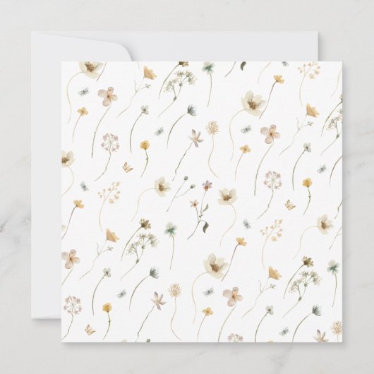 Elegant Floral Wreath Wedding Kaart (Achterkant)