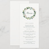 Elegant Floral Wreath Wedding Menu (Voorkant / Achterkant)