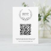 Elegant Floral Wreath Wedding RSVP Kaartje (Staand voorkant)