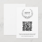 Elegant Floral Wreath Wedding RSVP Kaartje (Voorkant / Achterkant)