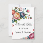 Elegant Floral Wreath Wedding Save The Date (Voorkant)