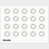 Elegant Floral Wreath Wedding Stickers (Vel)