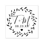 Elegant Floral Wreath Wedding Zelfinktende Stempel (Design)