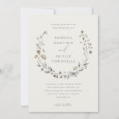 Elegant Floral Wreath Wildflower Wedding Kaart (Voorkant)