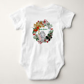 Elegant Floral Wreator Monogram Waterverf Elephant Romper (Achterkant)