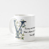 Elegant Floral Y Monogram Coffee Mug Koffiemok (Voorkant links)