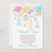 Elegant Floral Yellow and Pink Bridal Shower Bedankkaart (Voorkant)