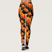 Elegant Floral Yellow-and-Red Streked Tulips Leggings (Achterkant)