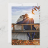 Elegant floral yellow blue wedding photo save the date (Achterkant)